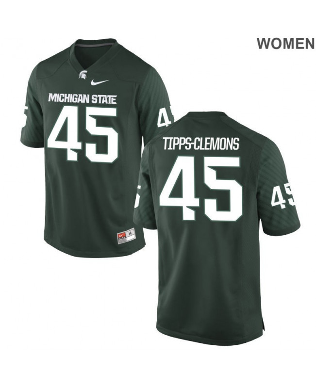 Women's Michigan State Spartans #45 Darien Tipps-Clemons NCAA Nike Authentic Green College Stitched Football Jersey LK41T32ZQ